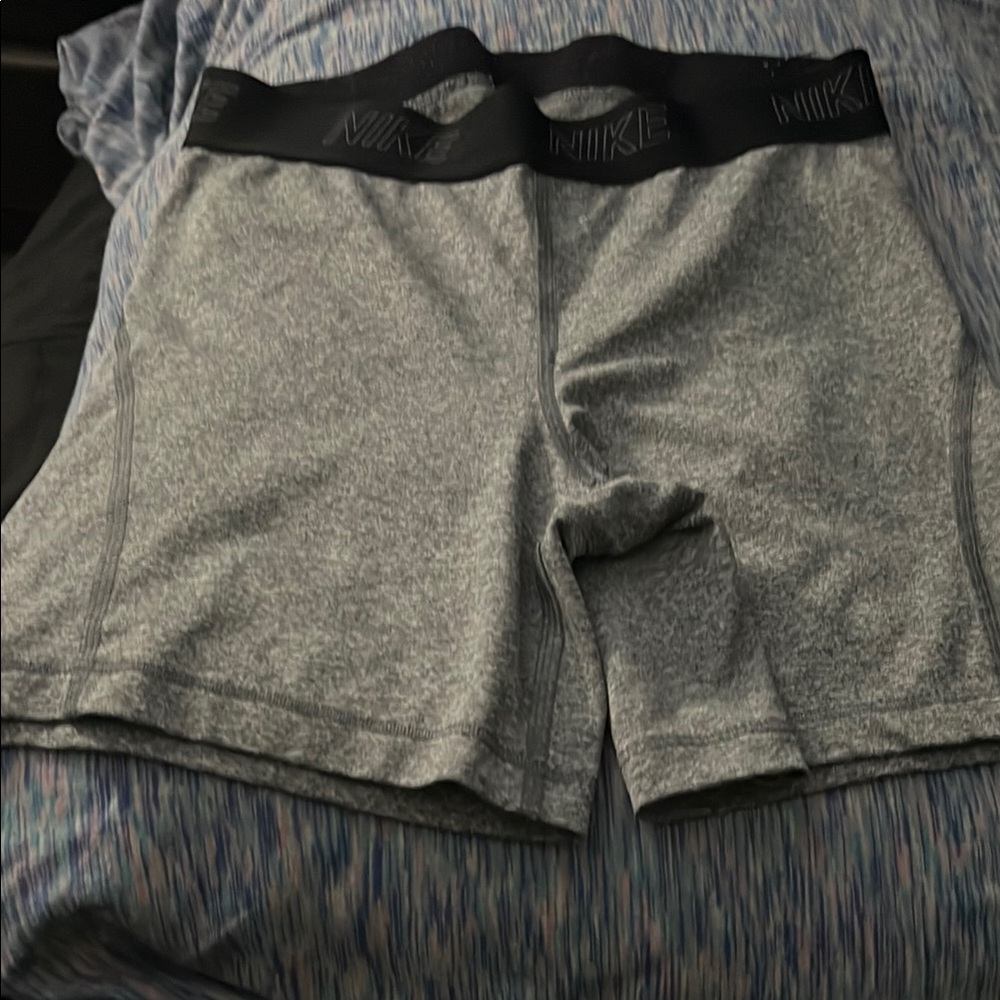 Nike Gray Athletic Shorts with Elastic Waistband